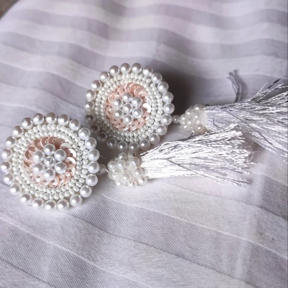 Handmade pearl earrings. - Picture 3 of 3